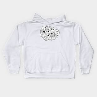 Cute and Crazy Doodle Charachters Kids Hoodie